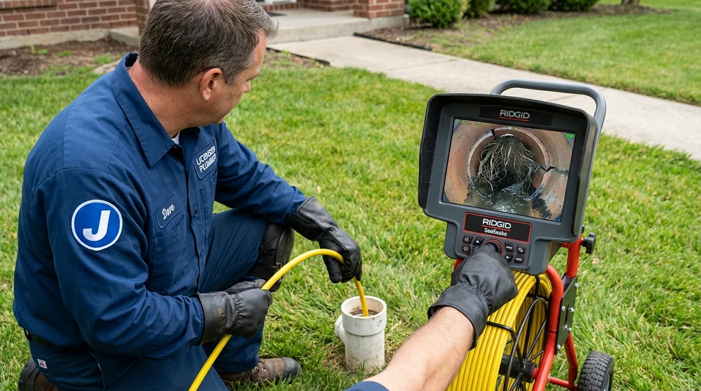 Sewer camera inspection being performed by Johns Plumbing LLC in Boutte