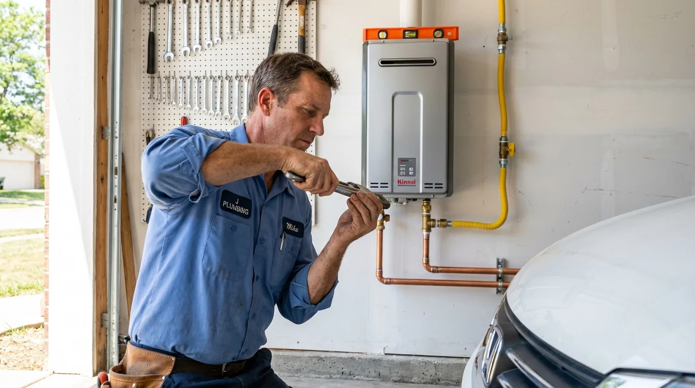 Tankless water heater installation by a Johns Plumbing LLC plumber in Boutte